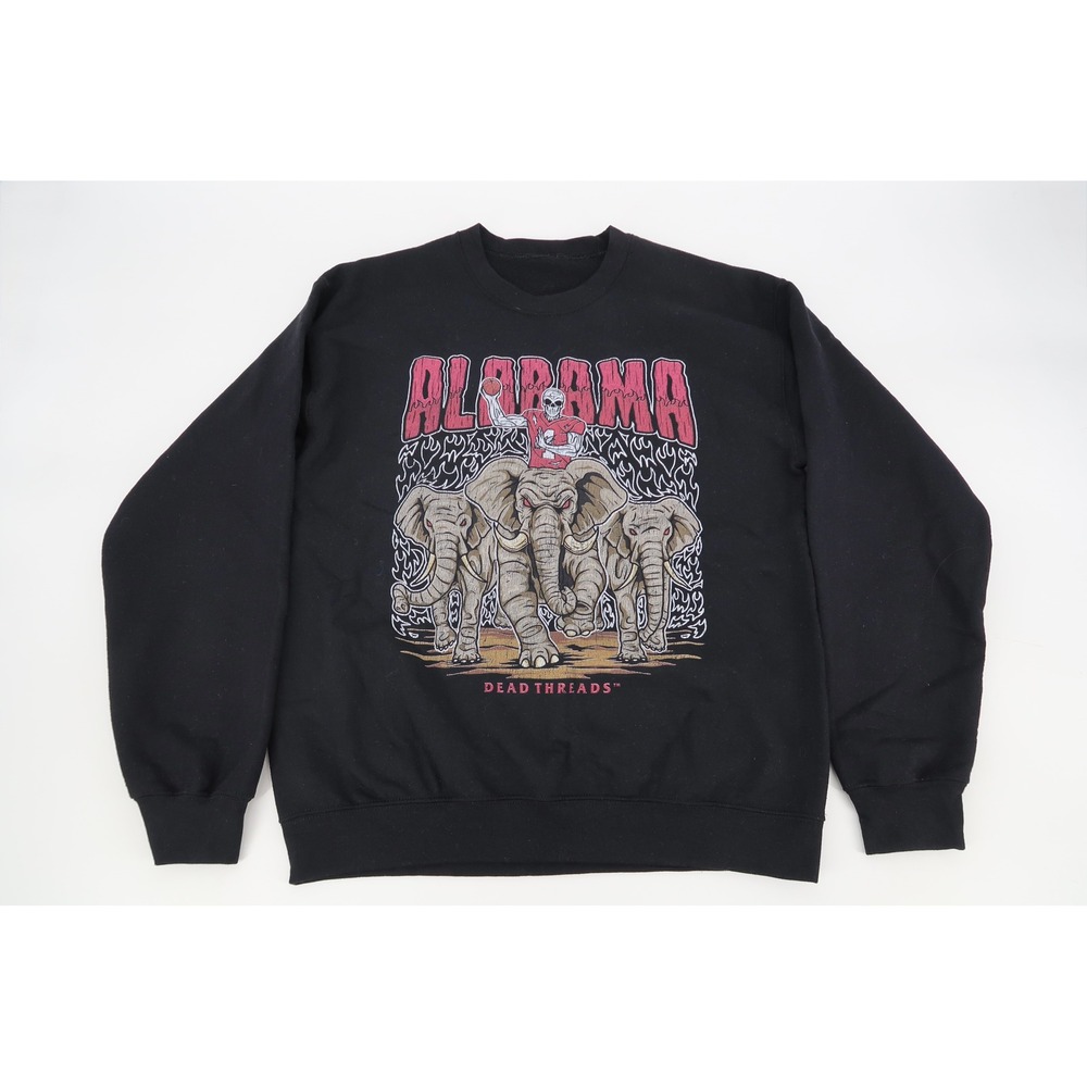 Dead Threads Alabama Crimson Tide Sweatshirt Mens Medium Skeleton Black Crewneck